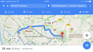 Google map cycling route from train station to work 